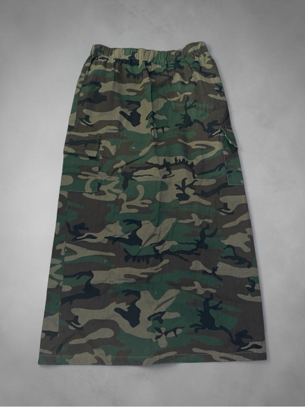 Camouflaged long cargo Maxi Skirt elastic Waist NWOT - Picture 5 of 7